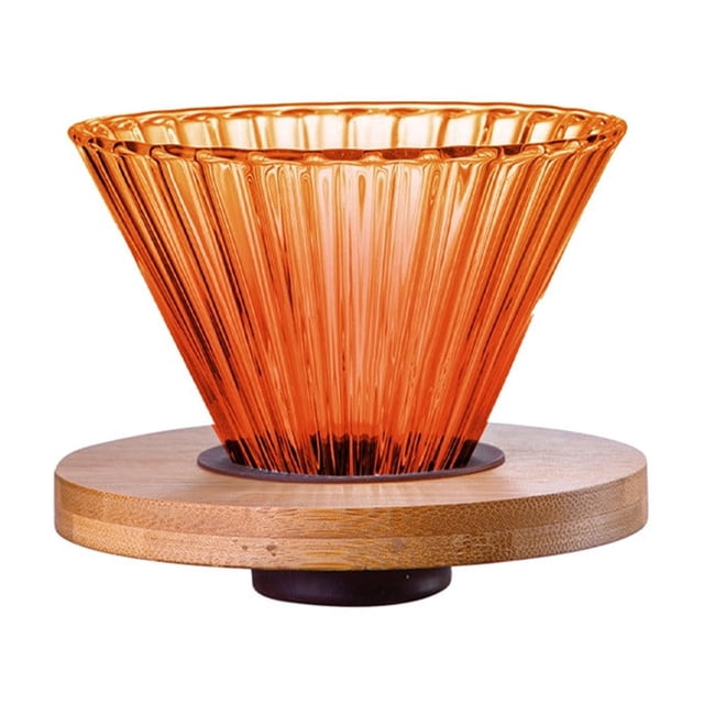 Glass Coffee Mugs,Coffee Filter Coffee Colored Glass Filter Mug Portable Glass Hand Brewed Coffee Filter Mug Drip Reusable Filter Removable Wooden Base,Clear Coffee Mug