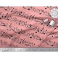 thumbnail image 2 of Soimoi Orange Rayon Fabric Notes Musical Instrument Print Fabric by Yard 56 Inch Wide, 2 of 5