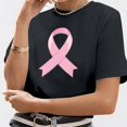 thumbnail image 3 of UANWENN T-Shirts Décontractés pour Femmes avec Imprimé Ruban de Sensibilisation au Cancer, Manches Courtes, Col Rond, Style de Base pour le Quotidien, Hauts pour Femmes à Manches Courtes, Chandail Léger Décontracté pour Femmes, Haltérophilie, Long, 3 of 4