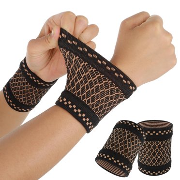 Copper Wrist Compression Sleeve, Compression Wrist Brace Wrist Support Wrap Improved Circulation Pain Relie Recovery, Elastic Wrist Band for Arthritis, Workout, Carpal Tunnel, Wrist Support for Women