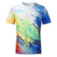 thumbnail image 4 of EGNMCR Chemises à Manches Courtes pour Hommes Été Décontracté Col Rond T-shirt, Mode de Rue pour Hommes Design Intéressant Imprimé Col Rond Manches Courtes, 4 of 9