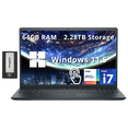 thumbnail image 1 of Dell Inspiron 15 3520 15.6" FHD Touch Laptop, Intel i7-1255U, 64GB RAM, 2.28TB Storage(2TB SSD+ 288GB Docking Station Set), Intel Iris Xe Graphics, Numeric Keypad, HD Webcam, Wi-Fi, Black, Win 11 S, 1 of 9