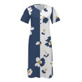 thumbnail image 4 of Fshaion Robe d'Été pour Femmes 2024 Grande Taille Décontractée à Manches Courtes à Col en V Robe Imprimée Robe Ample Liquidation à Moins de 10!, 4 of 5