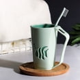 thumbnail image 2 of Sentmoon Bathroom Cups 1 Toothbrush Cup Holders Shower Water Cup Toothbrush Cup with Handle Mouthwash Cup Toothpaste Travel Toothbrush Practical Storage Cup Plastic Cup Couple Home, 2 of 7