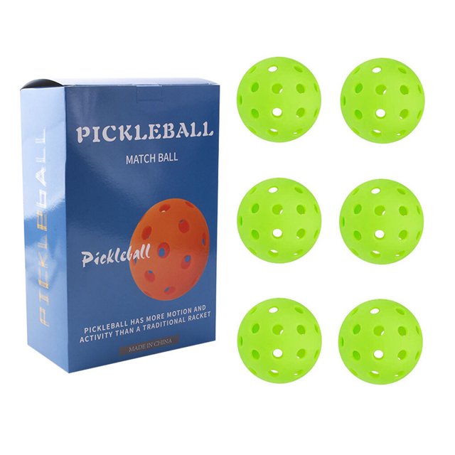 tredstone 6 Pieces/Set Professional Pickleball Replacement 40 Holes Reusable Training Pickle Balls Assorted Kit Birthday Gift Green