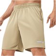 thumbnail image 3 of Mens Shorts, Mens Casual Solid Color Casual Drawstring Pockets Elastic Sports Shorts, 3 of 4
