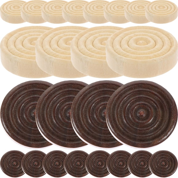 KAKOWELY 24pcs Wooden Backgammon Chess Pieces Checkers Pieces Board Game Accessory,0.94X"X0.94"X0.2"