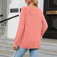thumbnail image 3 of Timegard Womens Tops Round Neck Long Sleeve Comfy Loose Solid Color Blouse Casual Tops Basic Tee Shirts, 3 of 5