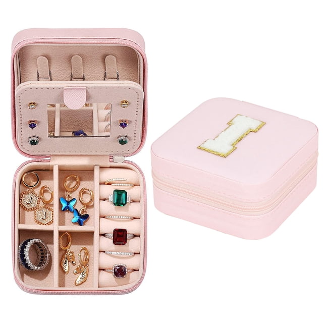 TopLLC Storage Bins 26 Letters Earring Jewelry Display Storage Box Case Organizer Flannel Tray Holder Gift Storage Bags