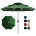thumbnail image 1 of Yiwa 10ft Solar Patio Umbrella Offers a 3-Tier Design With Built-In Led Lights, Easy Crank And Push Button Tilt, Vented Top, And 8 Durable Ribs, Making It Ideal For Your Pool, 1 of 7