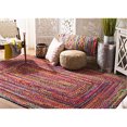 thumbnail image 3 of Safavieh Tressed Collection BRD210A Fait à la Main Boho Réversible Coton Zone Tapis, 3' x 5', Rouge / Multi, 3 of 5