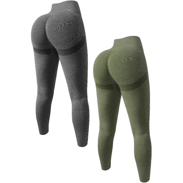 ORUYROP Women's 2 Piece Butt Lifting Yoga Leggings Workout High Waist Tummy Control Ruched Booty Pants