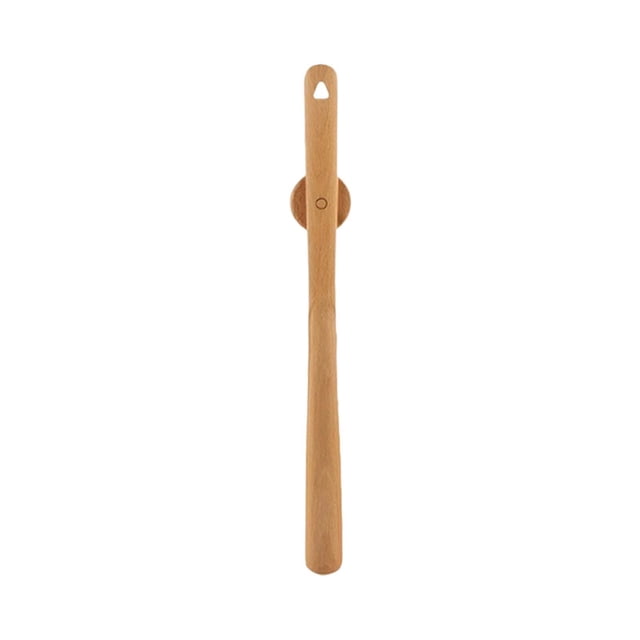 Long Handle Wooden Shoe Horn With Base For Easy On Shoe Removal Durable Shoe Helper For Entryway Living Room
