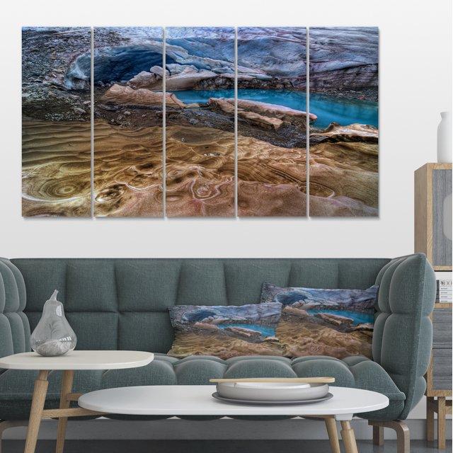 Brilliant Turquoise Melt Pool - Landscape Canvas Art Print