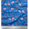 thumbnail image 1 of Soimoi Voile de Coton Feuilles & Azalée Imprimé Floral Couture Tissu Yard 42 Pouces de Large, 1 of 3