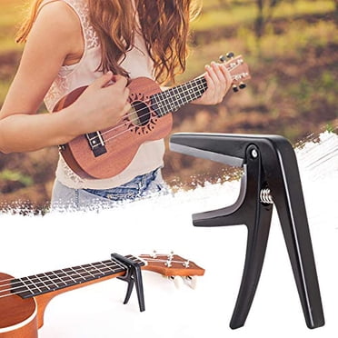 Guitar Capo – Lightweight One-Handed – Fits Acoustic, Electric, Classical, Ukulele, Mandolin & Bass – Essential Accessory – Black