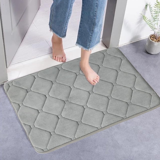 Dvkptbk Rugs Ultra Absorbent Non-Slip Memory Foam Machine Washable Soft Velvet Bath Mats Floor Mat Easier to Dry for Bathroom Floor Bath Mats Bath Rugs Bathroom Decor