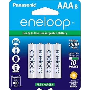 Panasonic eneloop AAA Ni-MH Pre-Charged Rechargeable Batteries - 8 Pack