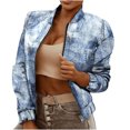 thumbnail image 1 of Pompotops Femmes Automne et Hiver Imprimé à Manches Longues Costume Cardigan Coat Tops, 1 of 1
