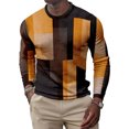 thumbnail image 1 of MAWCLOS Mens Fashion Geometric Print Tops Work Crew Neck T Shirts Style L 4XL, 1 of 2