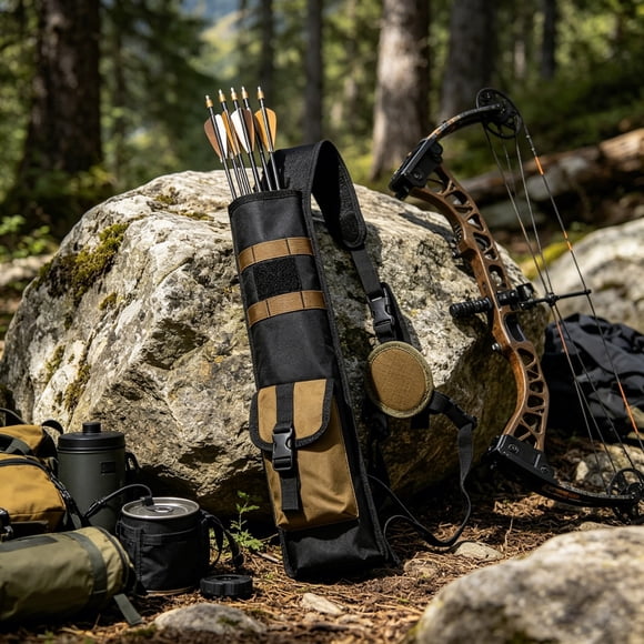 Boovnll Organiseur de Flèches Léger et Redimensionnable avec Grande Capacité et Poches pour Hommes Femmes Cadeau de Chasse Idéal Organisation et Rangement