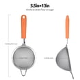 thumbnail image 2 of Passoire à Mailles en Acier Inoxydable 18/8: U-Taste Passoire Fine de Cuisine de 5,5 Pouces avec Poignée en Silicone Robuste Rivetée et Maille 30 pour Filtrer la Farine, les Pâtes, les Fruits, le Quinoa (Orange), 2 of 11