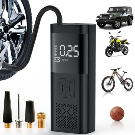 Portable Tire Inflator Air Compressor - 150 PSI and 6000 mAh Powerful Tire Inflator, 3x Faster Electric Air Pump with Digital Pressure Gauge
