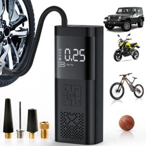 Portable Tire Inflator Air Compressor - 150 PSI and 6000 mAh Powerful Tire Inflator, 3x Faster Electric Air Pump with Digital Pressure Gauge