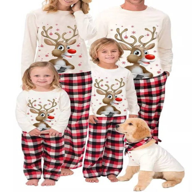 Pyjamas de Noël Assortis pour la Famille Ensembles de Pyjamas de Nuit pour Enfants-4t