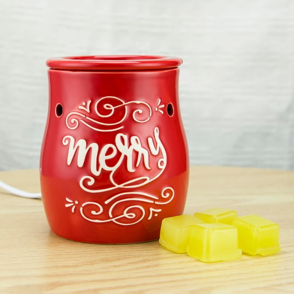 STAR MOON Chauffe-Cire de Noël, Brûleur de Fondoir de Bougie pour Cire Parfumée, Décoration de Noël Cubes de Cire Parfumés, Céramique Sans Flamme Sans Fumée Sans Suie