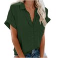 thumbnail image 1 of Birdeem Fashion Woman Causal Button Solid Blouse Short Sleeve T-Shirt Summer Tops, 1 of 6