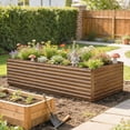thumbnail image 2 of Outsunny Galvanized Raised Garden Bed, 8' x 4' x 2' Planter Box Dark Brown, 2 of 10