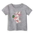 thumbnail image 4 of GDREDA Vêtements pour Fille T-Shirt Décontracté pour Enfants à Imprimé Mode Col Rond Manches Courtes Tunique à Manches Courtes pour Fille Gris, 4-5 Ans, 4 of 4