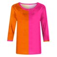 thumbnail image 4 of RXIRUCGD T-shirt Imprimé de Mode pour la Saint-Valentin pour Femme, Blouse à Manches 3/4, Col Rond, Hauts Décontractés, Orange, Taille : M, 4 of 5