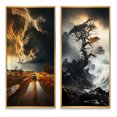 thumbnail image 2 of Designart "Storm Raging SPIRAL I" Storms Framed Wall Art Set Of 2 - Grey Landscapes Gallery Wall Frame Set For Home Decor, 2 of 6