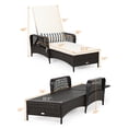 thumbnail image 2 of Gymax Rattan Patio Lounge Chair Chaise w/ Adjustable Backrest Cushion & Pillow, 2 of 10