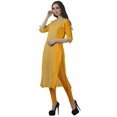 thumbnail image 4 of Moomaya Robe Kurti Décontractée pour Femmes en Coton Imprimé, Tunique Droite à Manches Retroussables, 4 of 6