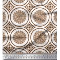 thumbnail image 1 of Soimoi Rayon Fabric Floral Mandala Print Sewing Fabric Yard 42 Inch Wide, 1 of 3
