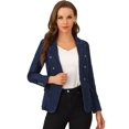 thumbnail image 1 of INSPIRE CHIC Veste en Denim Décontractée pour Femme à Revers, Manches Longues, avec Poches, 1 of 6