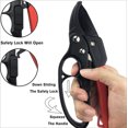 thumbnail image 2 of 8" Heavy-Duty Ratchet Anvil Pruning Shears, Reinforced Handle, Garden Clippers, Hand Pruner Scissors Red, 2 of 5
