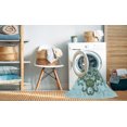 thumbnail image 2 of Ahgly Company Tapis de Zone Rond Vert Transitionnel pour Intérieur Lavable à la Machine, 6 Pieds Rond, 2 of 7