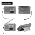 thumbnail image 4 of Portable Radio FM/MW/SW Radio Stereo Receiver with Digital Alarm Clock FM Radio Receiver Outdooor Emergency Radio,B, 4 of 8
