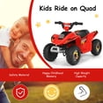 thumbnail image 4 of Costway 6V Kids Electric Quad ATV 4 Wheels Ride On Toy for Toddlers Forward&Reverse Red, 4 of 9