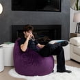 thumbnail image 3 of Fauteuil poire Gouchee Home Sambre mauve – Tissu polyester velours doux avec rembourrage en billes de polystyrène, adapté aux adultes et aux adolescents, siège léger et portable pour dortoir ou salon, 3 of 8