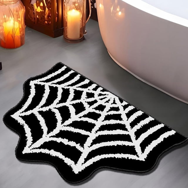 Todaioua Halloween Doormat, Spider Web Spooky Gothic Cute Fun Halloween Floor Mat, Non Slip Washable Welcome Door Mat,Fall Thanksgiving Rugs for Indoor Outdoor Entrance Home Bathroom Living Room Decor