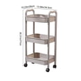 thumbnail image 3 of Birdeem 3 Tier Rolling Storage Cart with Armrests and Wheels,Versatile Utility Cart for Kitchen Bathroom Home Organization,Sturdy Plastic Mobile Organizer, 3 of 9