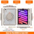 thumbnail image 3 of XYX for iPad Mini 7th/6th Gen Case 8.3 inch 2024/2021, 360 Rotating Hand Grip, Shoulder Strap, Heavy Duty Drop Protection, Khaki, 3 of 7