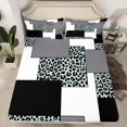 thumbnail image 1 of YST Modern Farmhouse Fitted Sheet,Black Grey Striped Bed Sheets Full,Geometric Bed Set,Leopard Pattern Bedding Set with 2 Pillowcases Deep Pockets,no Flat Sheet（No Top Sheet）, 1 of 5