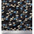 thumbnail image 1 of Soimoi Poly Georgette Fabric Paper Boat,Fish & Starfish Ocean Print Fabric by Yard 42 Inch Wide, 1 of 3
