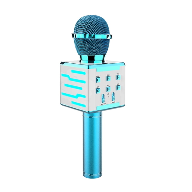 Amdohai Wireless Microphone for Singing Recording LED Lights Handheld BT Microphones